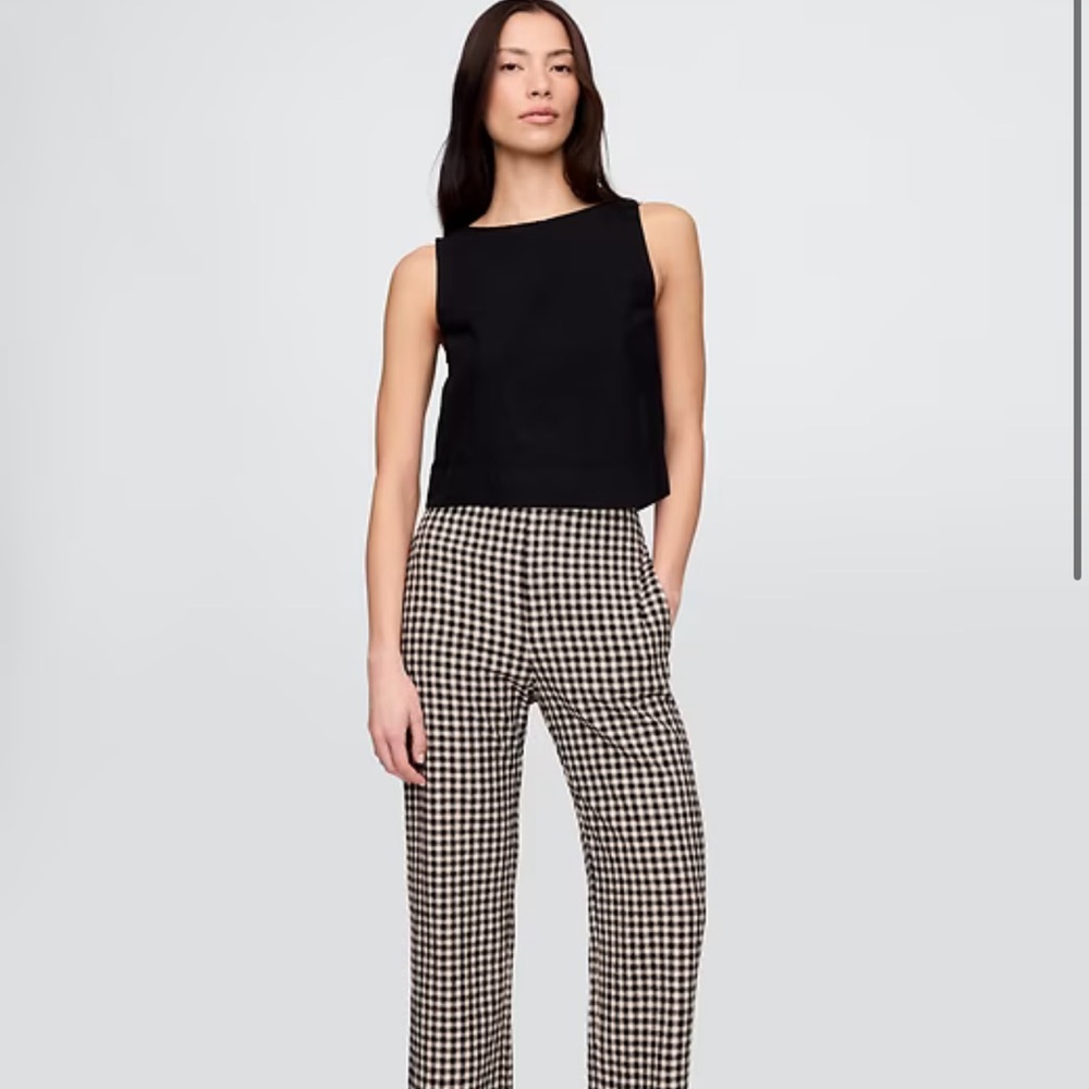 GAP Black and White Checkered Ankle Pants